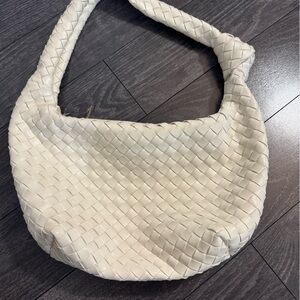 a new day Cream Woven Shoulder Bag
